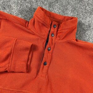 Outdoor Research Trail Mix Snap Pullover Mens Medium Orange Grid Fleece 288548